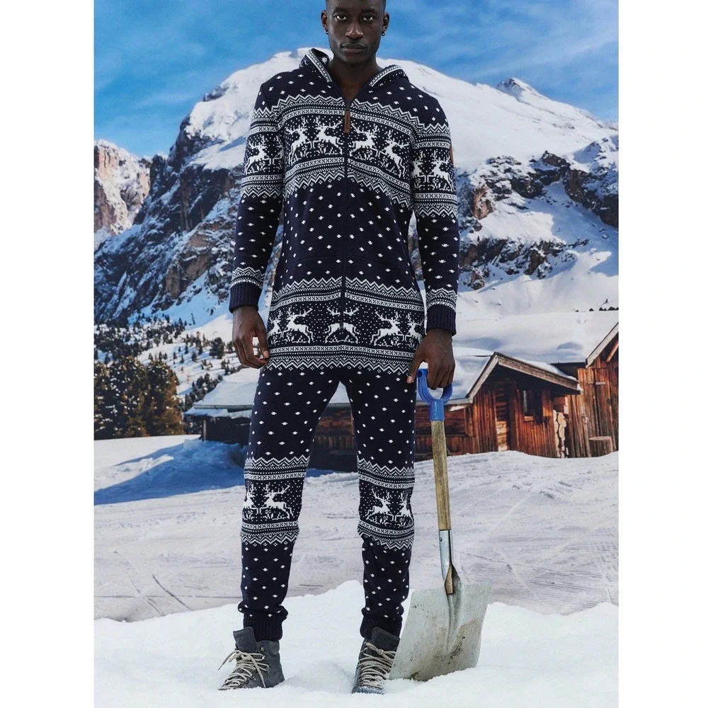 One Piece Norwegian‎ Holidays Are Coming Fair Isle Jumpsuit Onesie Nordic Skiing - Picture 13 of 13